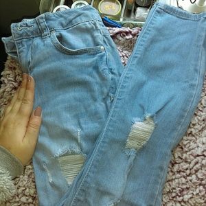 Light wash cropped jeggings